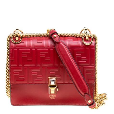 fendi red leather mini bag|fendi bag pre owned.